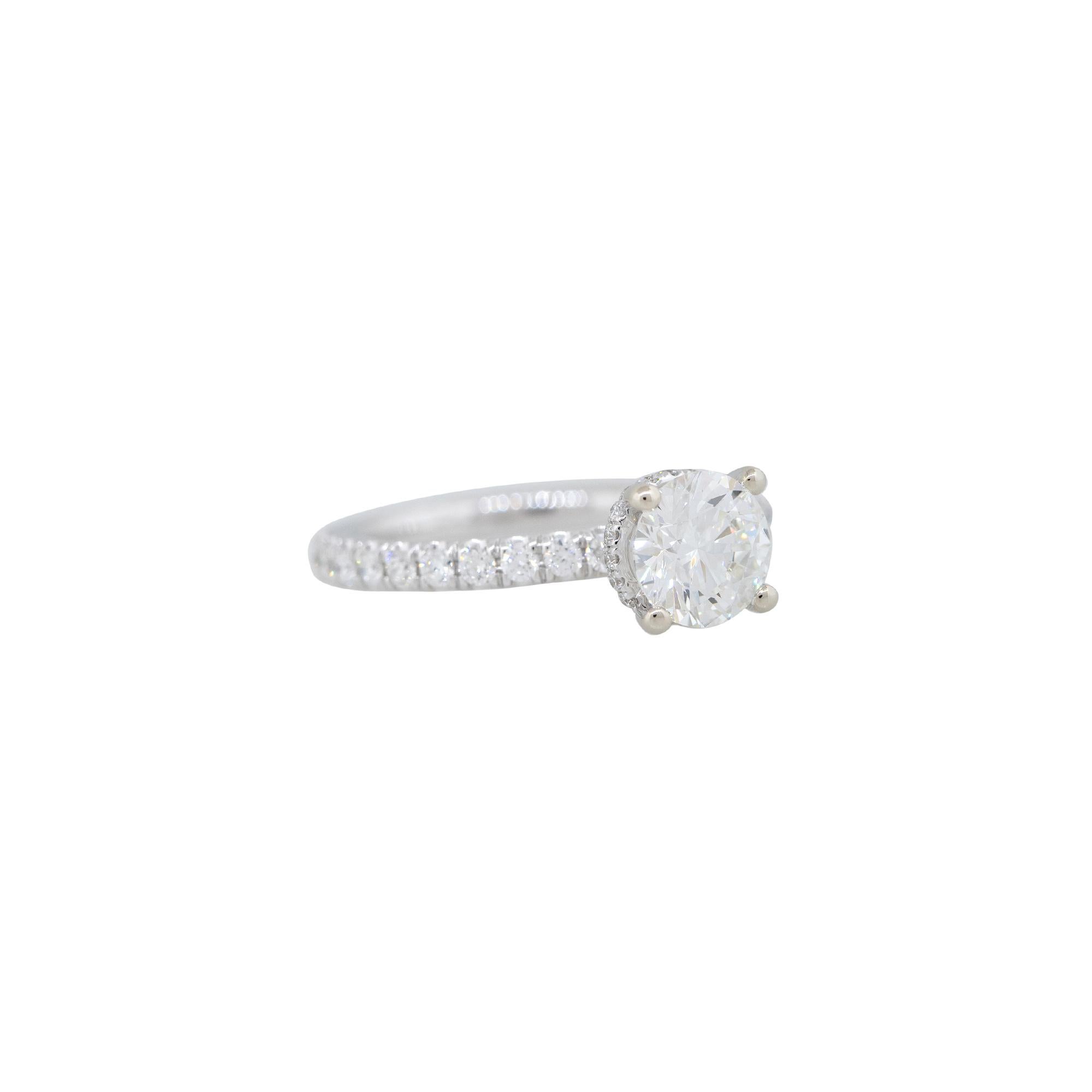 Modern GIA Certified 1.66 Carat Round Brilliant Diamond Engagement Ring 14 Karat 
