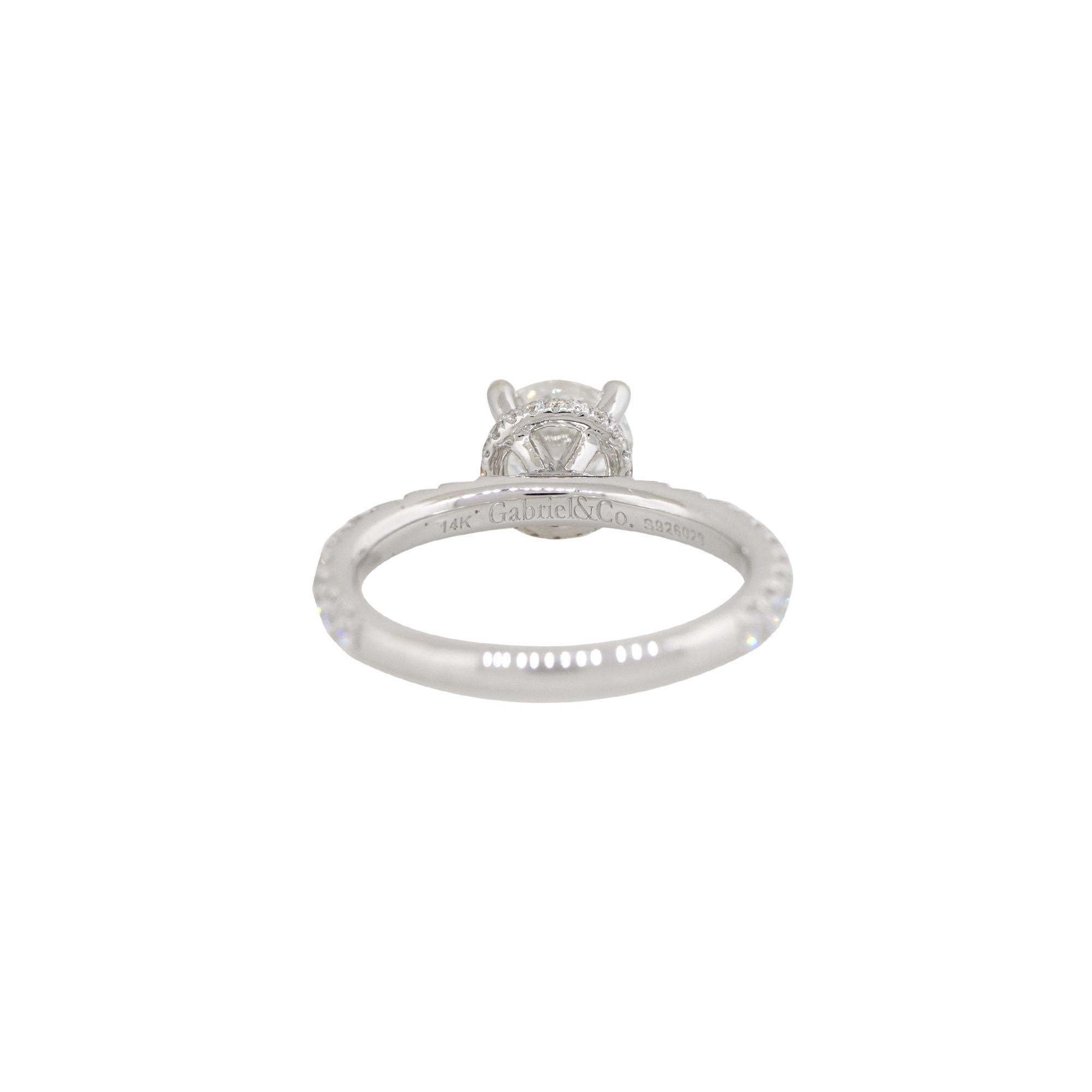 Women's GIA Certified 1.66 Carat Round Brilliant Diamond Engagement Ring 14 Karat 