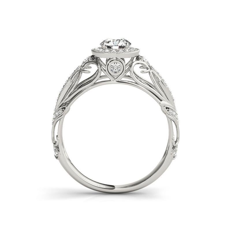 Anillo de diamantes con cúpula de cinta desplegable y halo redondo de 1,66 quilates certificado por el GIA en Nuevo estado para la venta en New York, NY