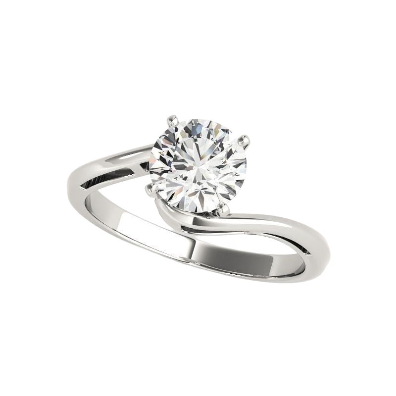 Bague en platine à diamant certifié GIA de 1.66 carat solitaire rond à contournement incurvé