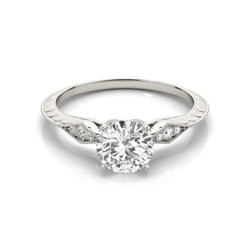 Taille ronde Bague en platine avec diamant certifié GIA de 1,66 carat, solitaire rond, en forme de couteau en vente