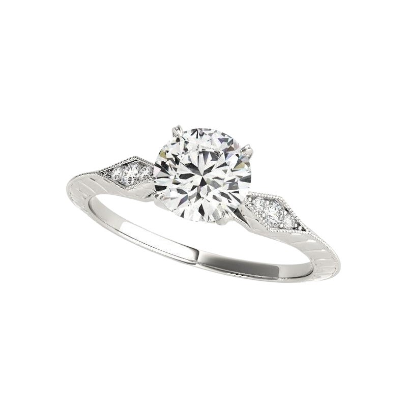 GIA Certified 1,66 Carat Round Solitaire Knife-Edge Diamond Ring in platino