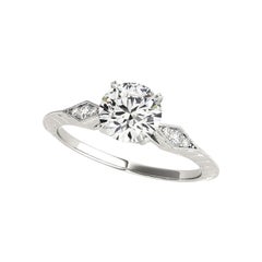 GIA Certified 1,66 Carat Round Solitaire Knife-Edge Diamond Ring in platino