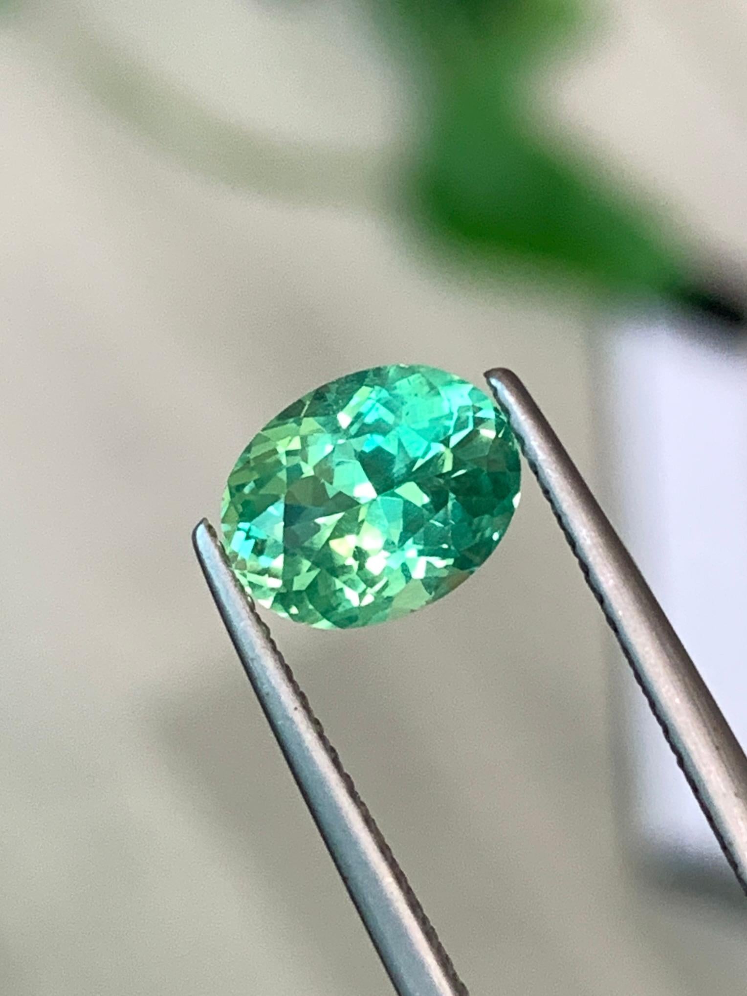 Oval Cut GIA Certified 1.66 Cts AAA Grade Green Rare Rare Kornerupine (Pismatine) For Sale