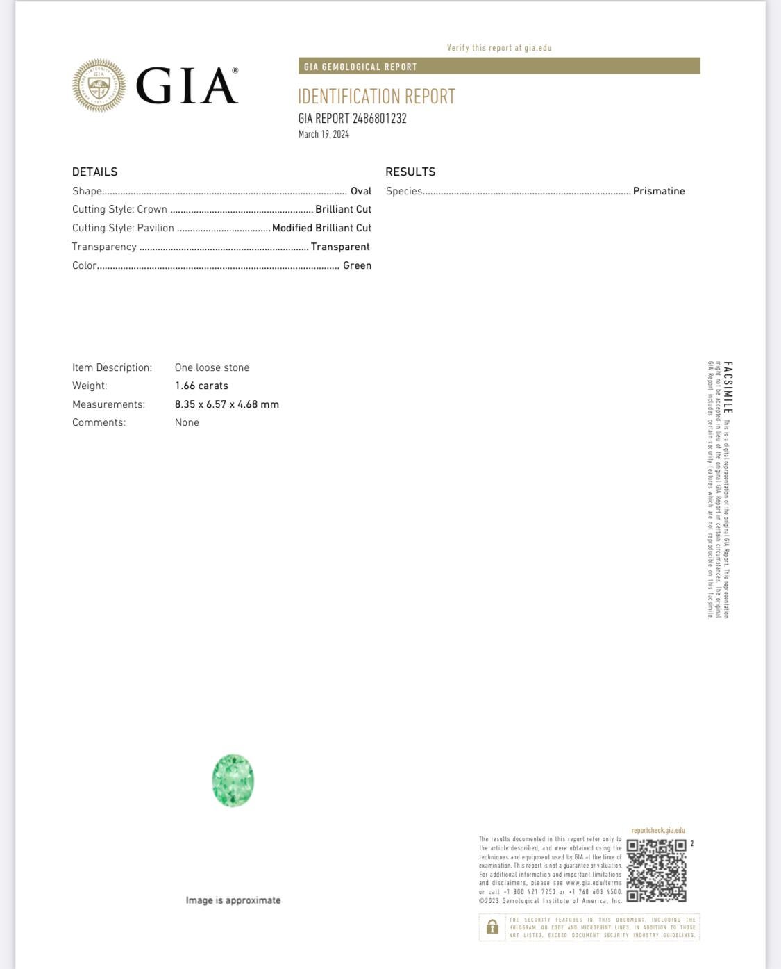 Kornerupine rare et rare, vert de qualité AAA, certifiée par le GIA, 1,66 carat en vente 3