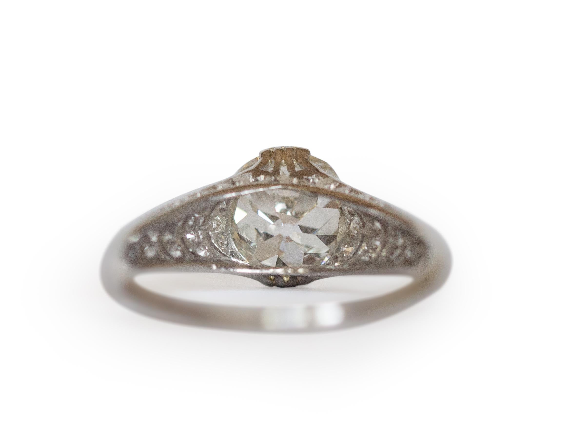 Edwardian GIA Certified 1.67 Carat Diamond Platinum Engagement Ring For Sale