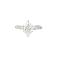 GIA Certified 1.67 Carat Marquise Cut Diamond Engagement Ring 14 Karat In Stock