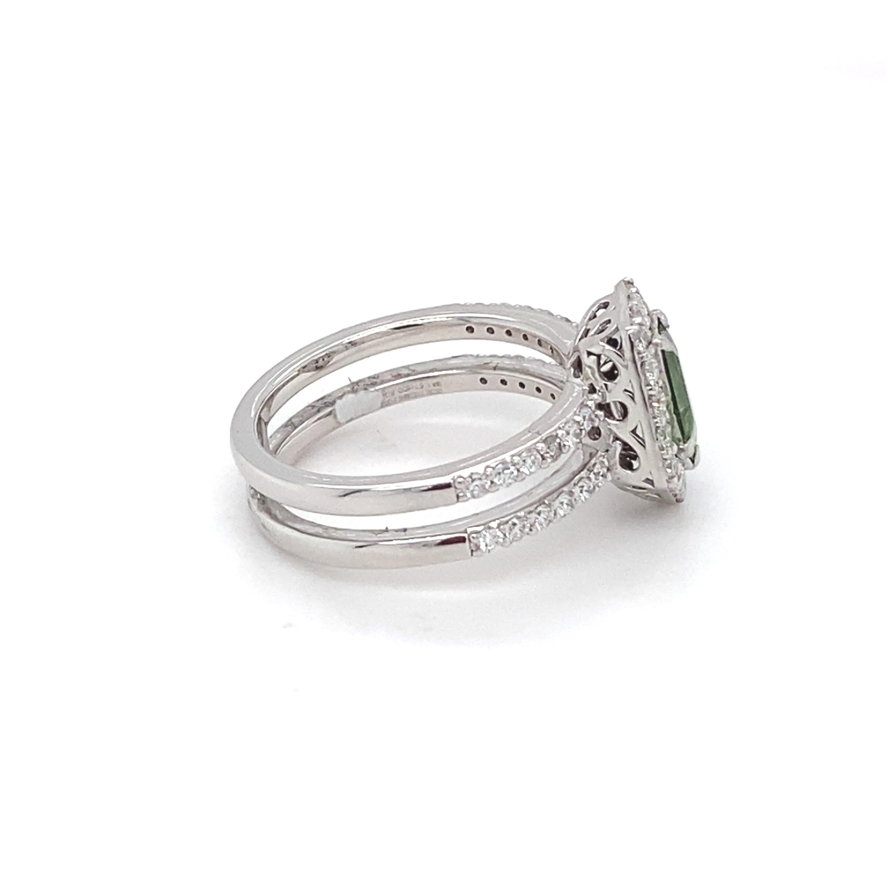 GIA Certified 1.67 Carat No Heat Sapphire Diamond Platinum Ring 7