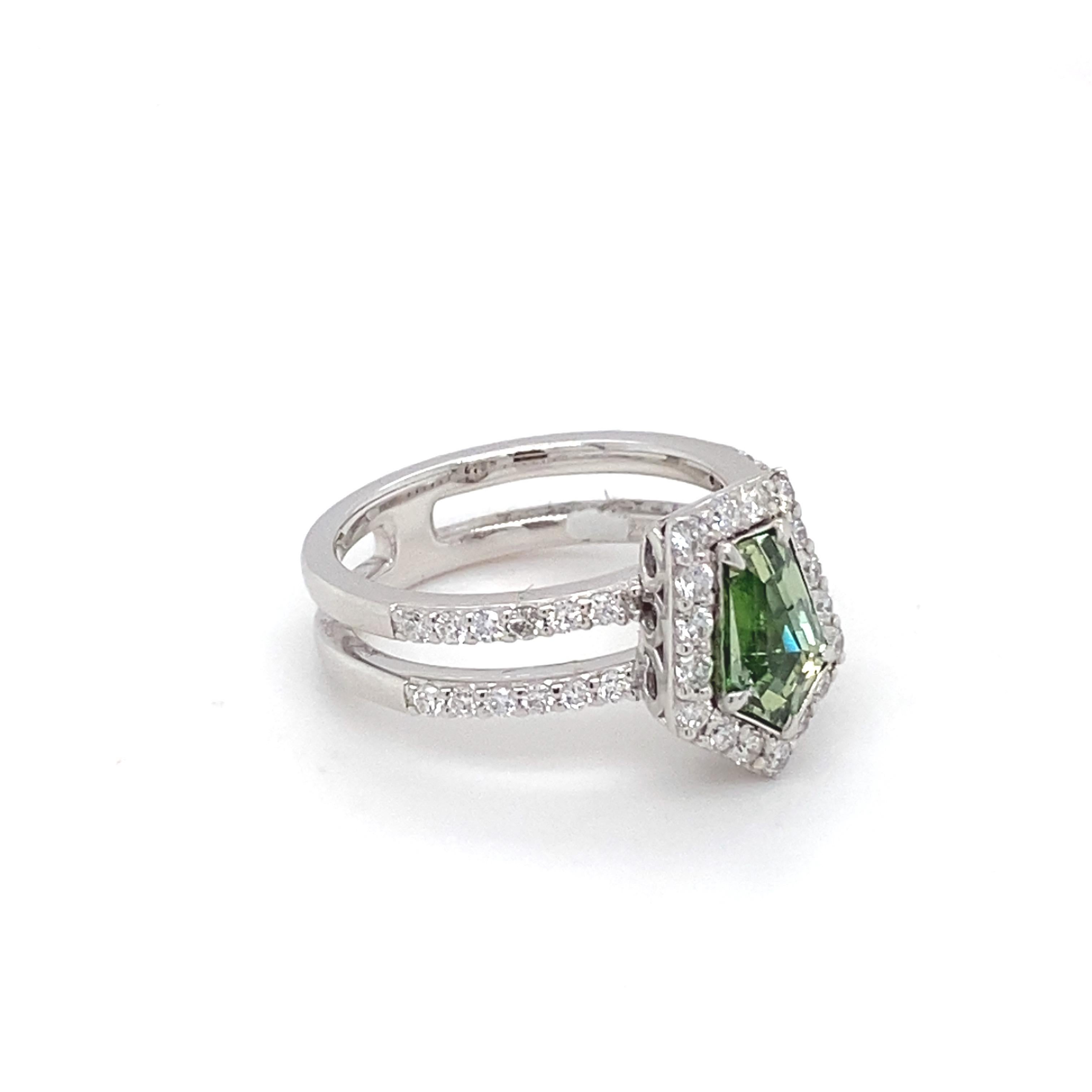 Artisan GIA Certified 1.67 Carat No Heat Sapphire Diamond Platinum Ring