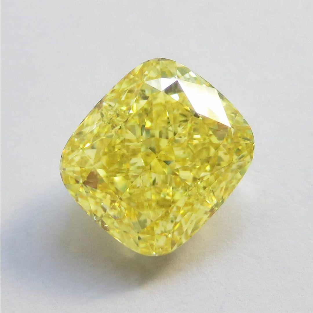 GIA Certified 16.73 Carat Fancy Intense Yellow Cushion Diamond 
VVS1 Clarity
Excellent cut