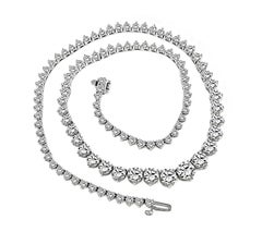 GIA Certified 16.75ct Diamond Tennis Necklace