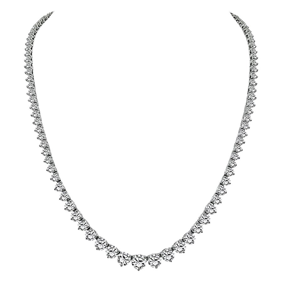 Collana Tennis con diamanti certificati GIA da 16,75 carati in vendita