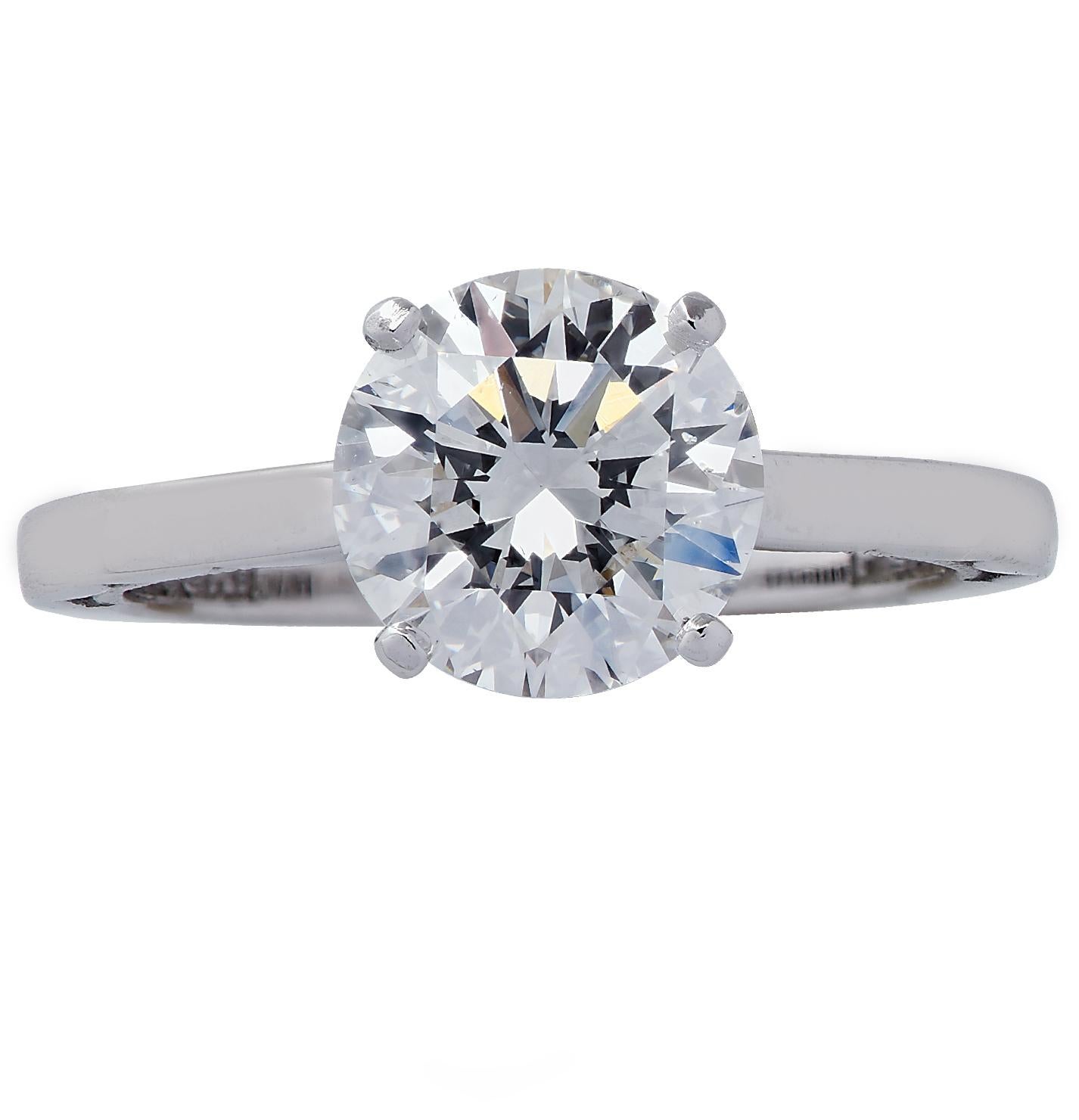 Modern GIA Certified 1.68 Carat Diamond and Platinum Tacori Ring
