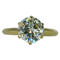 Anello solitario con diamante rotondo certificato GIA da 1,68 carati M/VS2 14 carati