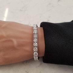 GIA Certified 16.80 Carat Round Cut Diamond Platinum Bracelet