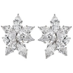 Spectra Fine Jewelry GIA Certified 16.85 Carat Diamond Cluster Earrings