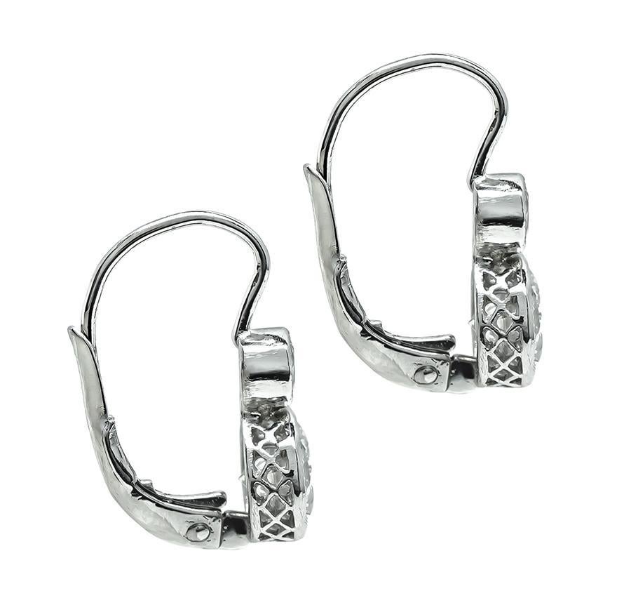 Round Cut GIA Certified 1.68ct Diamond Earrings For Sale