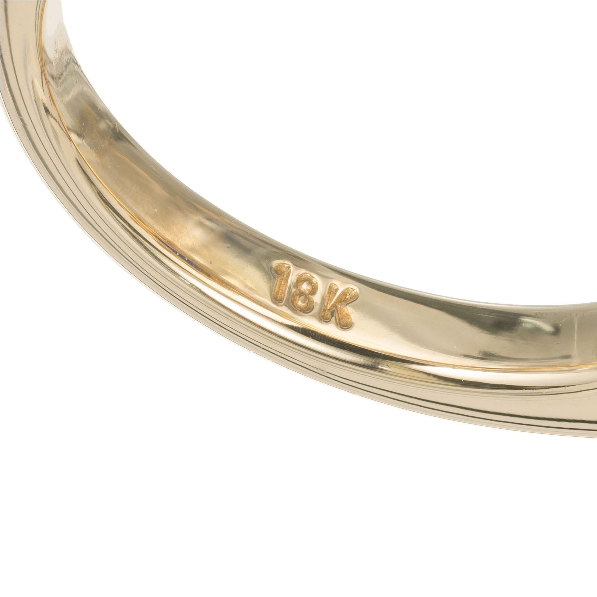 Women's GIA Certified 1.69 Carat Blue Sapphire Diamond Yellow Gold Engagement Ring
