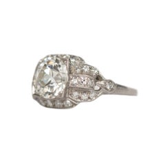 GIA Certified 1.69 Carat Diamond Platinum Engagement Ring