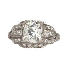 GIA Certified 1.69 Carat Diamond Platinum Engagement Ring
