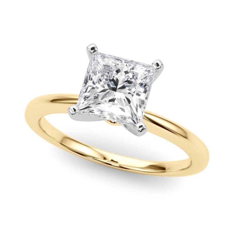 GIA zertifiziert 1,69 Karat Prinzessin Prong Set Solitär Diamantring (Carréschliff) im Angebot
