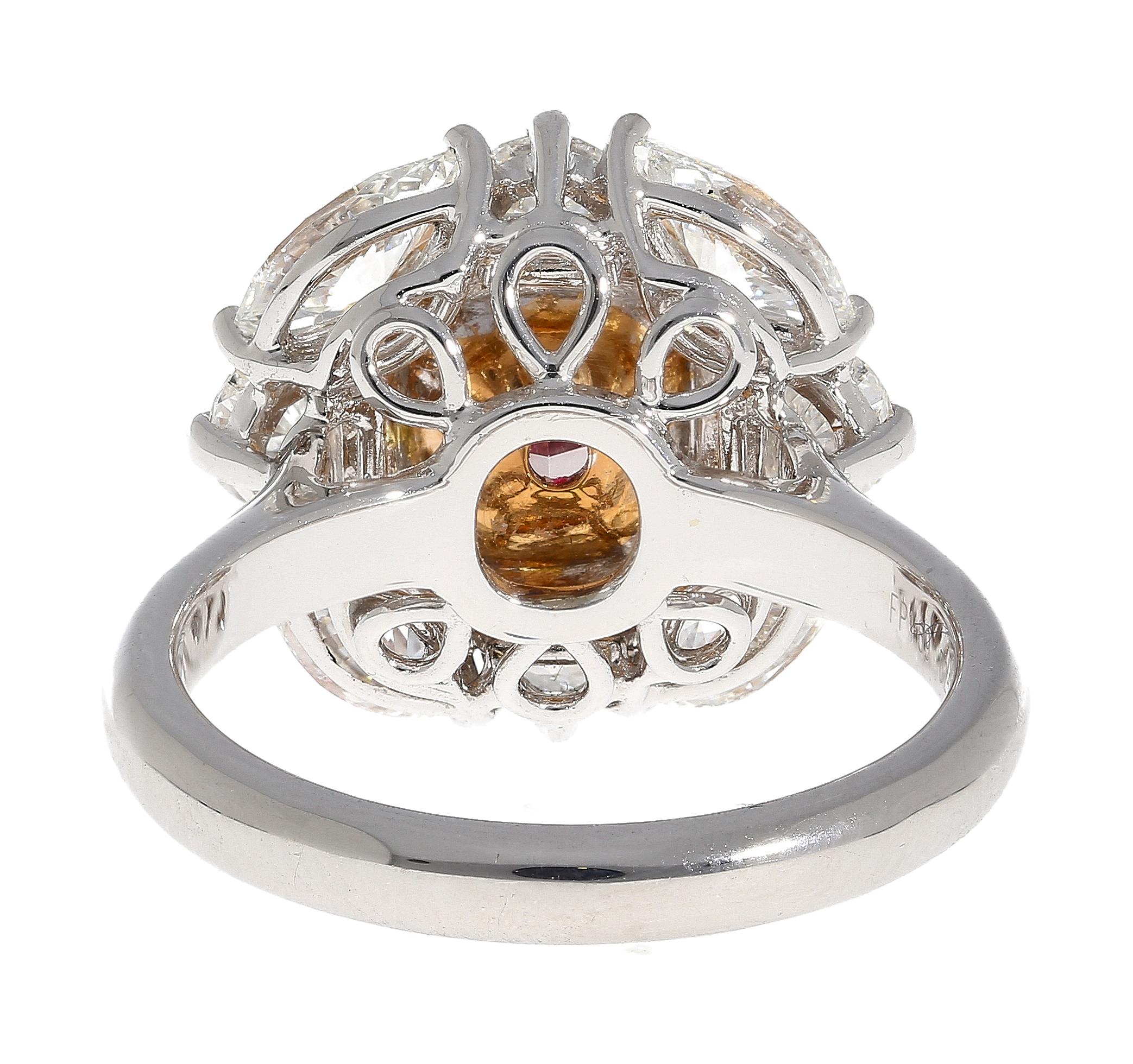 Bague de fiançailles certifiée GIA 1,69 carat Radiant Cut Fancy Brownish Pink Diamond Pour femmes en vente