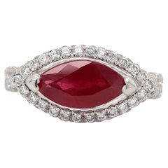 GIA Certified 1.69 Carat Ruby and Diamond Ring