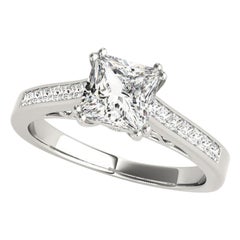 GIA Certified 1.69 Carat Solitaire & Princess Vintage Diamond Ring