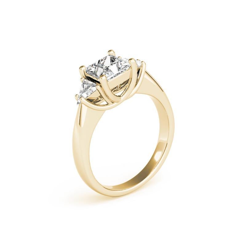 GIA-zertifizierter 1,69-Karat-Dreistein-Diamantring mit Billion und Prinzessin Damen im Angebot
