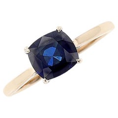 GIA Certified 1.69 ct. Unheated Burma Sapphire Ring with Diamonds, 14k Yellow