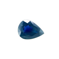 GIA Certified 1.69ct Deep Blue Untreated Sapphire Pear Teardrop Cut Gem 9.3x7mm