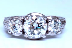 GIA Certified 1.69ct Natural Three stone Diamonds Ring 60884*