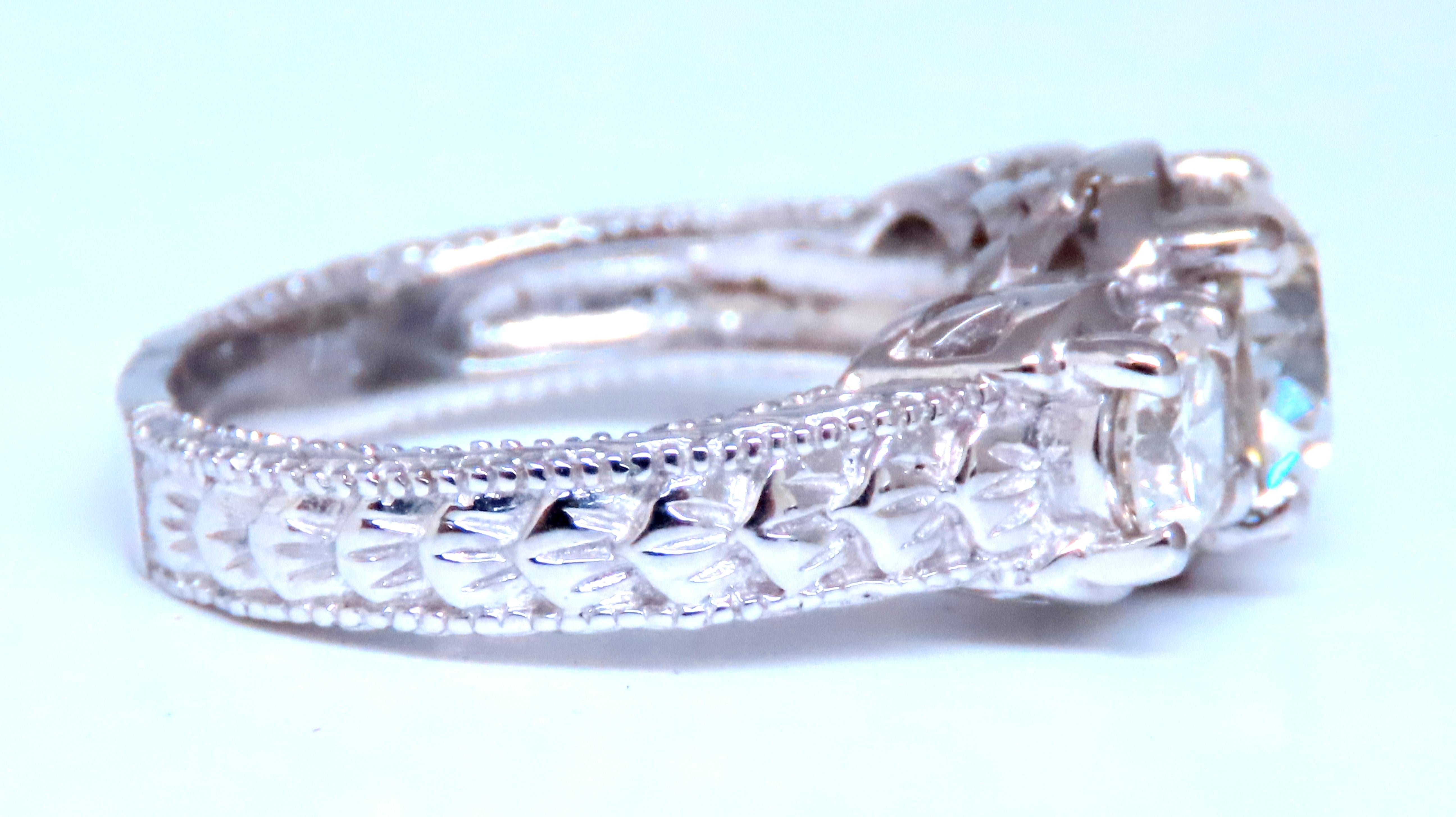 Modern GIA Certified 1.69ct Natural Three stone Diamonds Ring 60884 For Sale