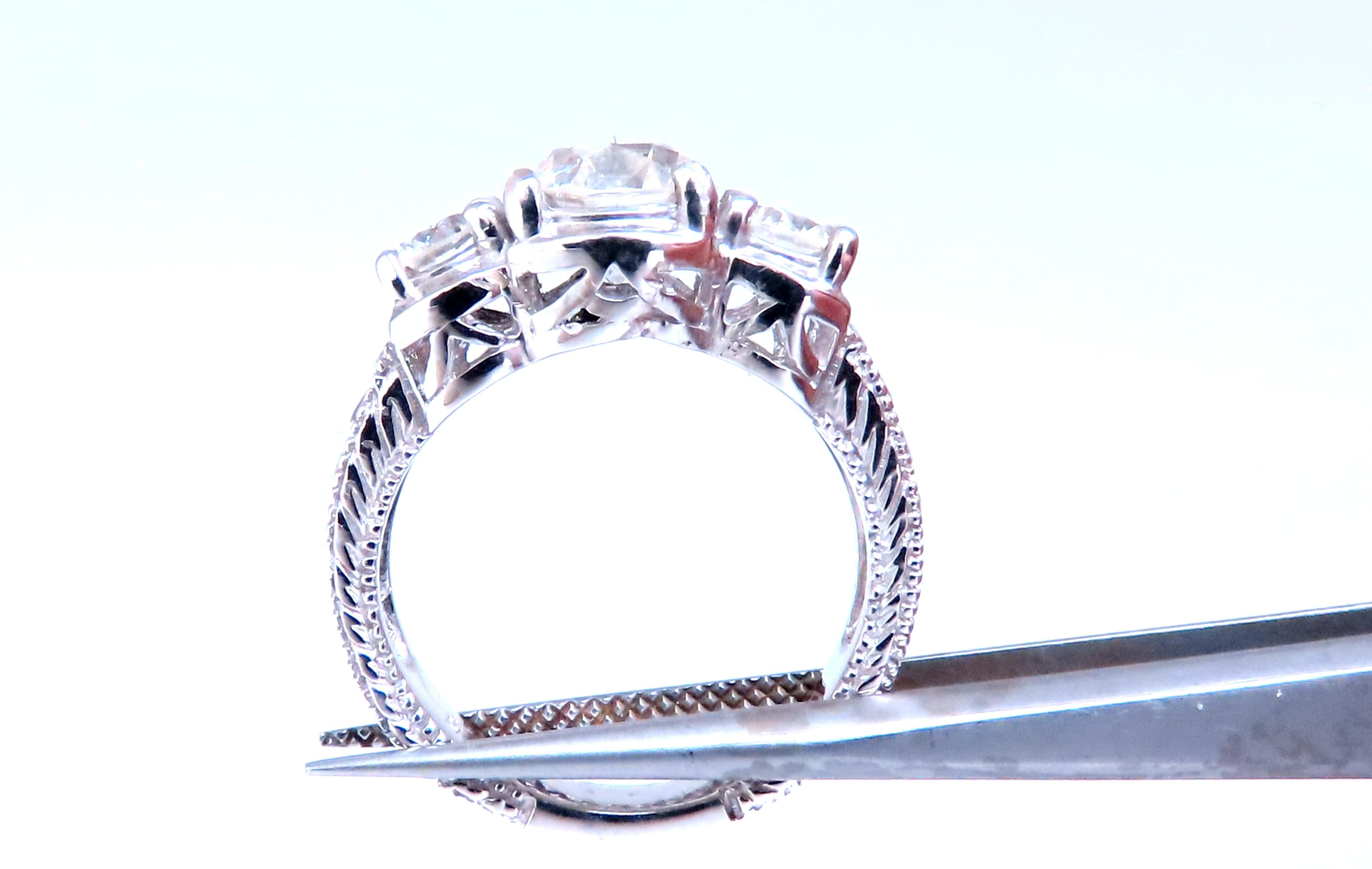 Round Cut GIA Certified 1.69ct Natural Three stone Diamonds Ring 60884 For Sale