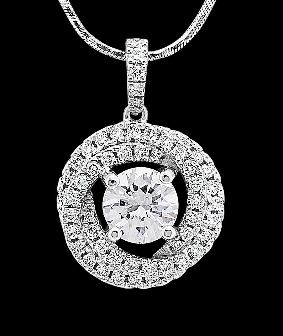 Pendentif Love Trinity certifié GIA 1,62 ct D VS1, diamant rond brillant en vente 2