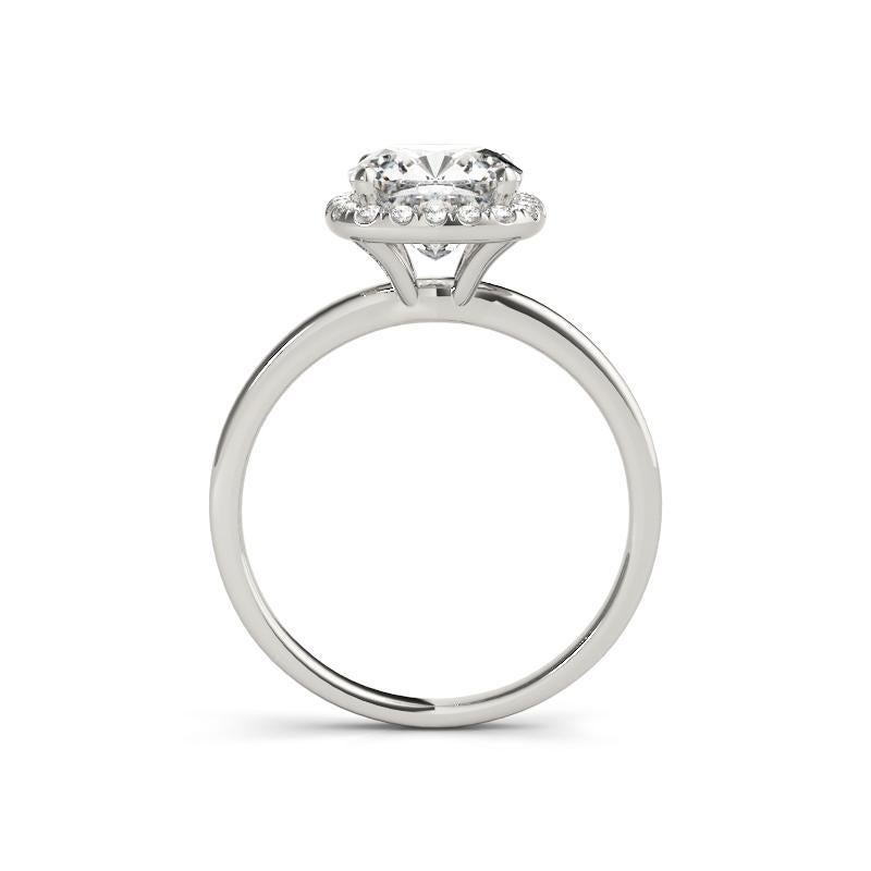 GIA Certified 1.7 Carat Basket Set Square Cushion Halo Diamond Ring In New Condition For Sale In New York, NY