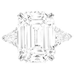 GIA Certified 17 Carat Emerald Cut Diamond Platinum Ring