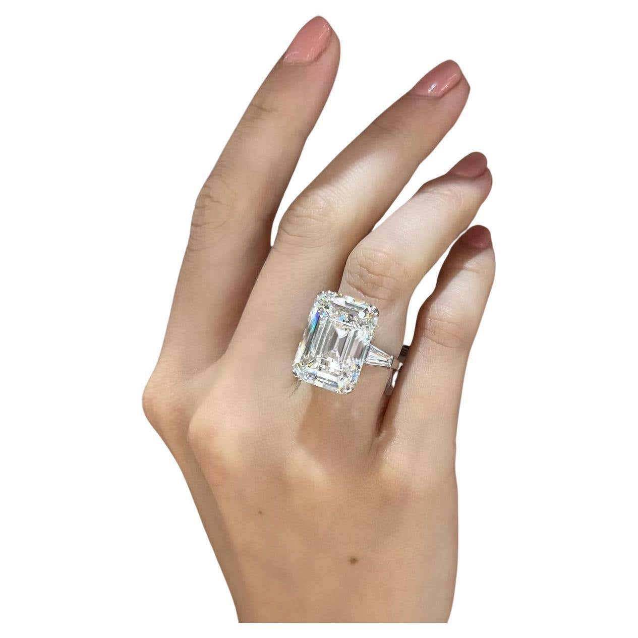 GIA Certified 17 Carat Emerald Cut Diamond Ring For Sale at 1stDibs ...