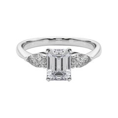 GIA Certified 1.7 Carat Emerald East-West Three-Stone Platinum Diamond Ring