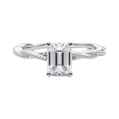 GIA Certified 1.7 Carat Emerald Twisted Braided Band Diamond Ring