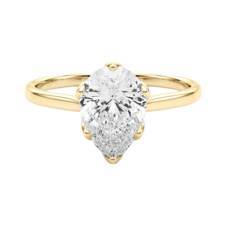 GIA zertifiziert 1.7 Karat Birne Solitär Tulip Rose Diamant Ring