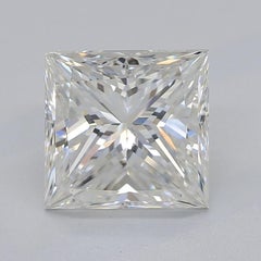 GIA Certified 1.7 Carat Princess Square Halo Modern Platinum Diamond Ring