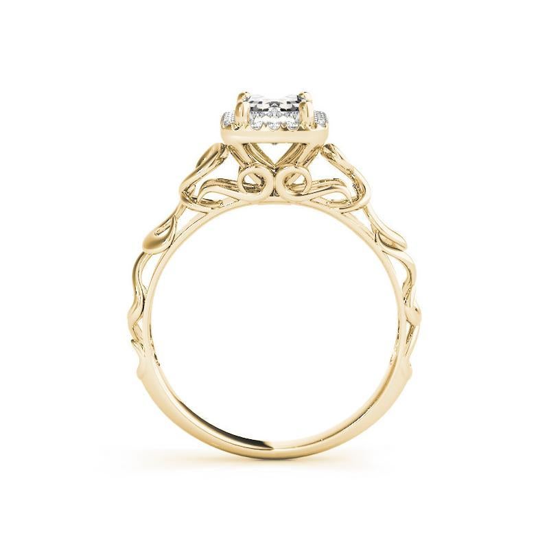 Bague à diamant cathédrale certifiée GIA de 1.7 carats à halo rayonnant Neuf - En vente à New York, NY