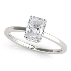 GIA Certified 1.7 Carat Radiant Hidden Halo Slim Band Diamond Ring