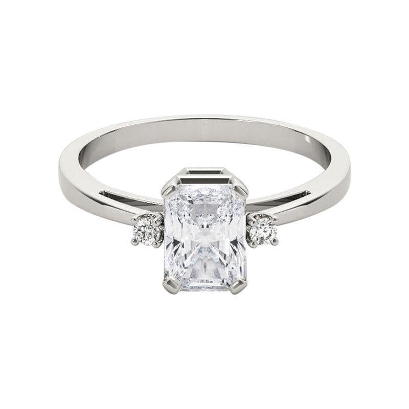 GIA-zertifizierter 1,7-Karat-Diamantring mit drei Steinen aus 18 Karat Weißgold