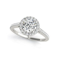 GIA Certified 1.7 Carat Round Halo Pave  Diamond Ring