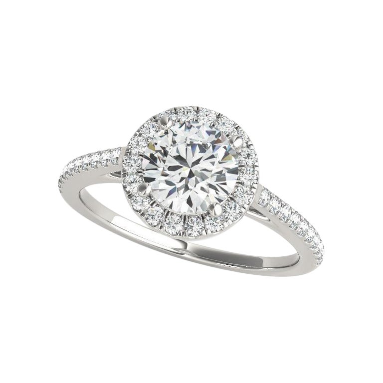 GIA Certificato 1,7 Carati Tondo Halo Pave  Anello con diamante