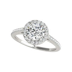 GIA Certificato 1,7 Carati Tondo Halo Pave  Anello con diamante