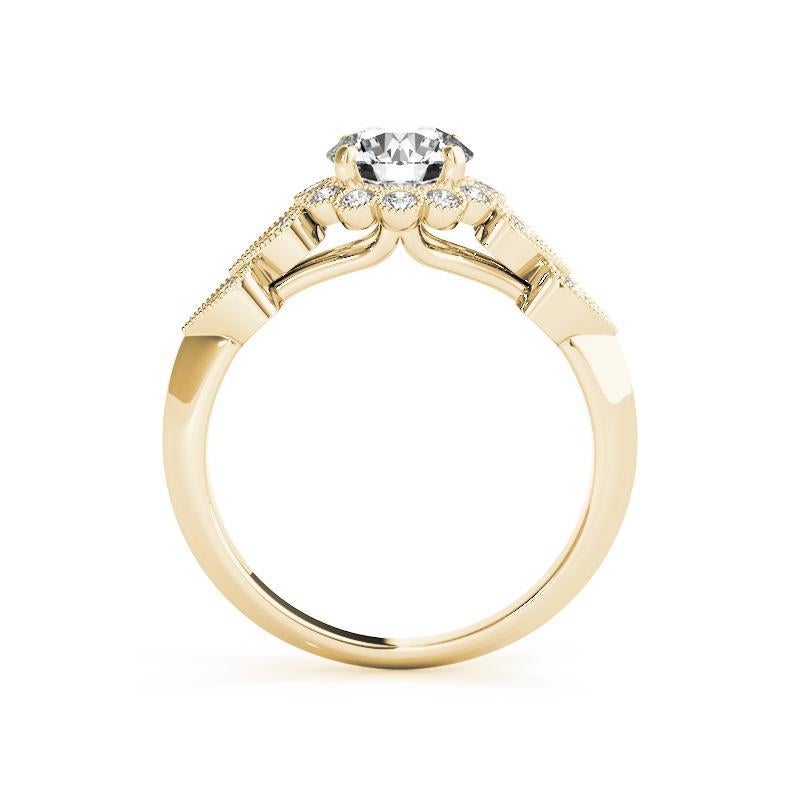 Taglio rotondo Anello con diamante rotondo a forma di girasole con certificato GIA da 1,7 carati in vendita