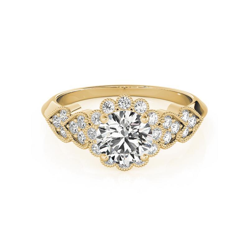 Anello con diamante rotondo a forma di girasole con certificato GIA da 1,7 carati In condizioni Nuovo in vendita a New York, NY